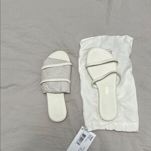 TKEES Cream Minimalist Slide Sandals